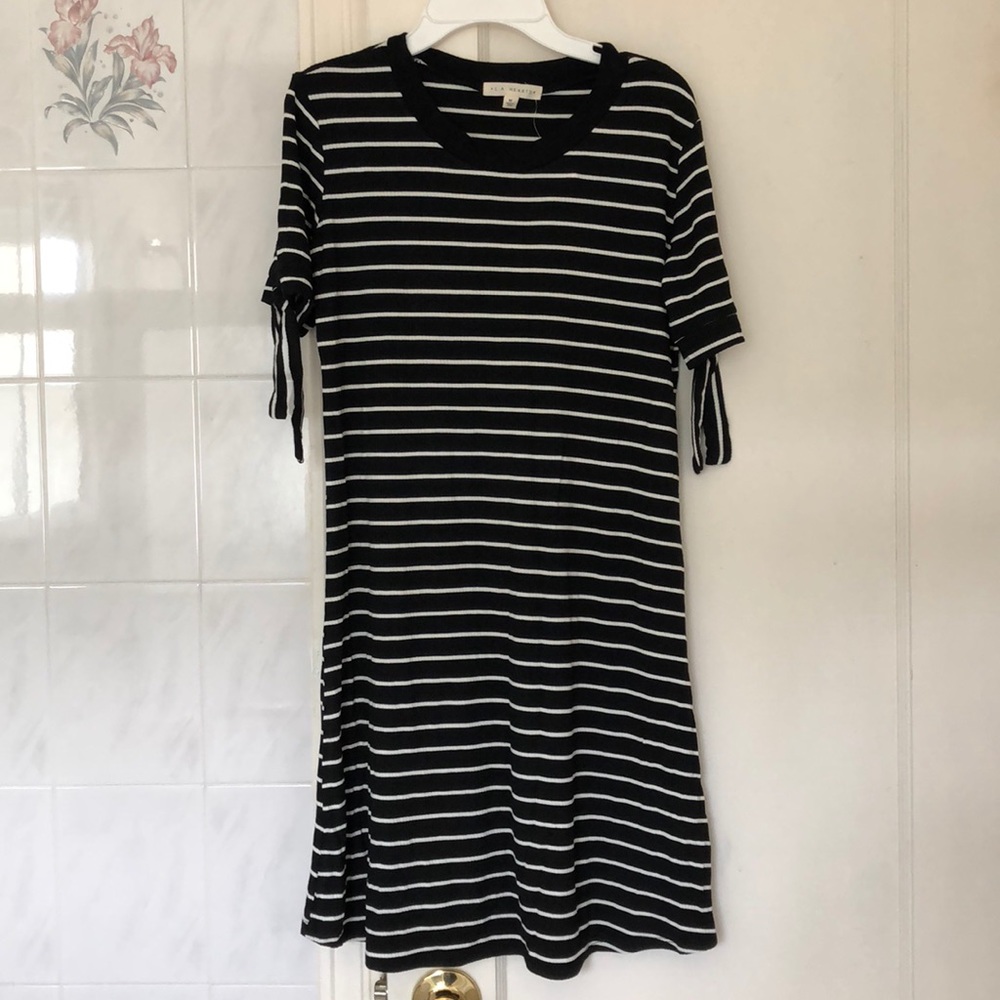 PacSun black and white stripe ribbed dress